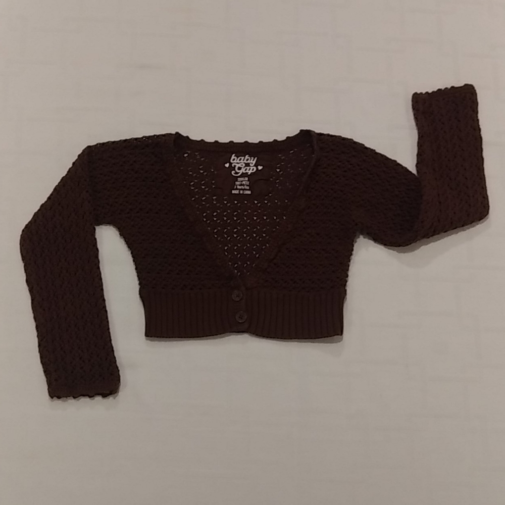Baby Gap Chocolate Brown Cardigan Size 3 Years